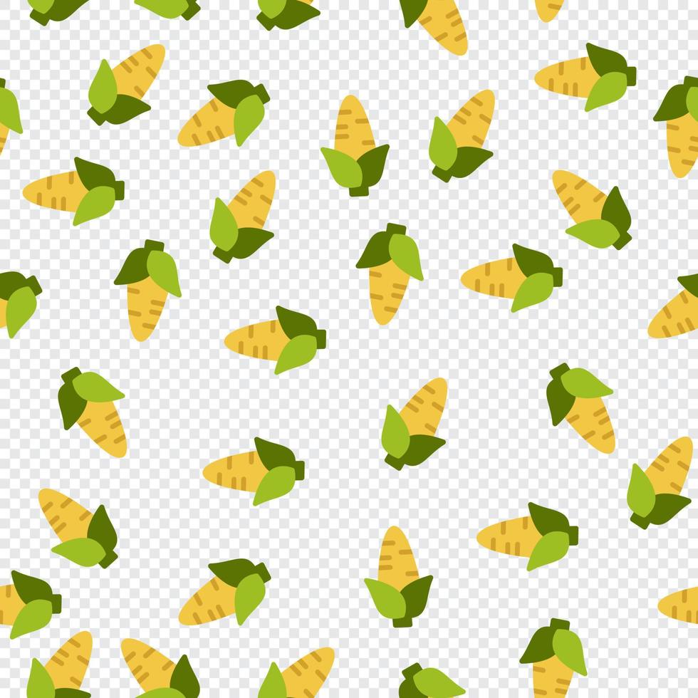 Corn seamless pattern cute background. Vector cute corns seamless pattern isolated. Corn seamless background. Vector illustration