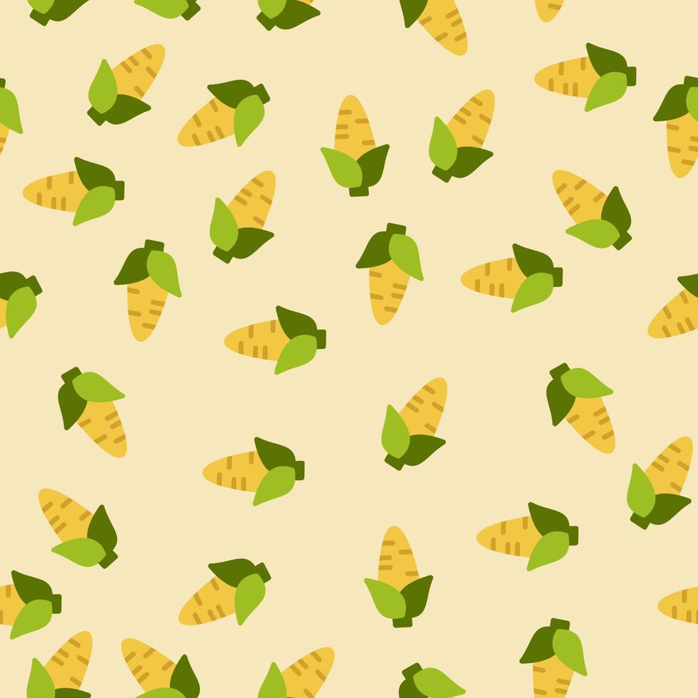 Corn seamless pattern cute background. Vector cute corns seamless pattern isolated. Corn seamless background. Vector illustration