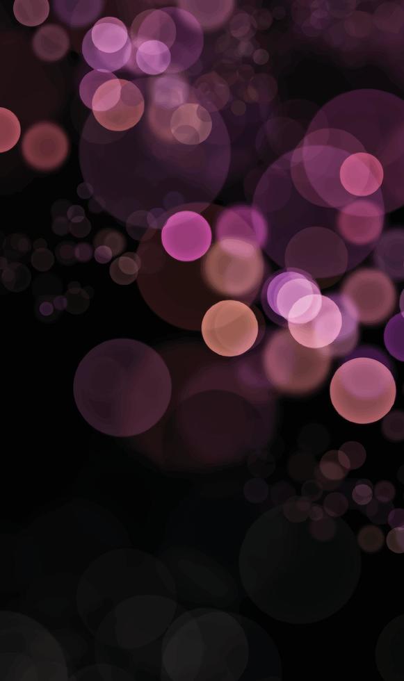 fondo de vector vertical negro con efecto de decoración de bokeh de luz rosa. vector elegante hermoso banner de redes sociales para plantilla de publicación de redes sociales