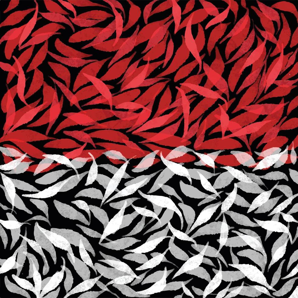 Red and white transparent watercolor aquarelle with dark black background. Indonesian flag element. Beautiful and elegant wallpaper backdrop. vector