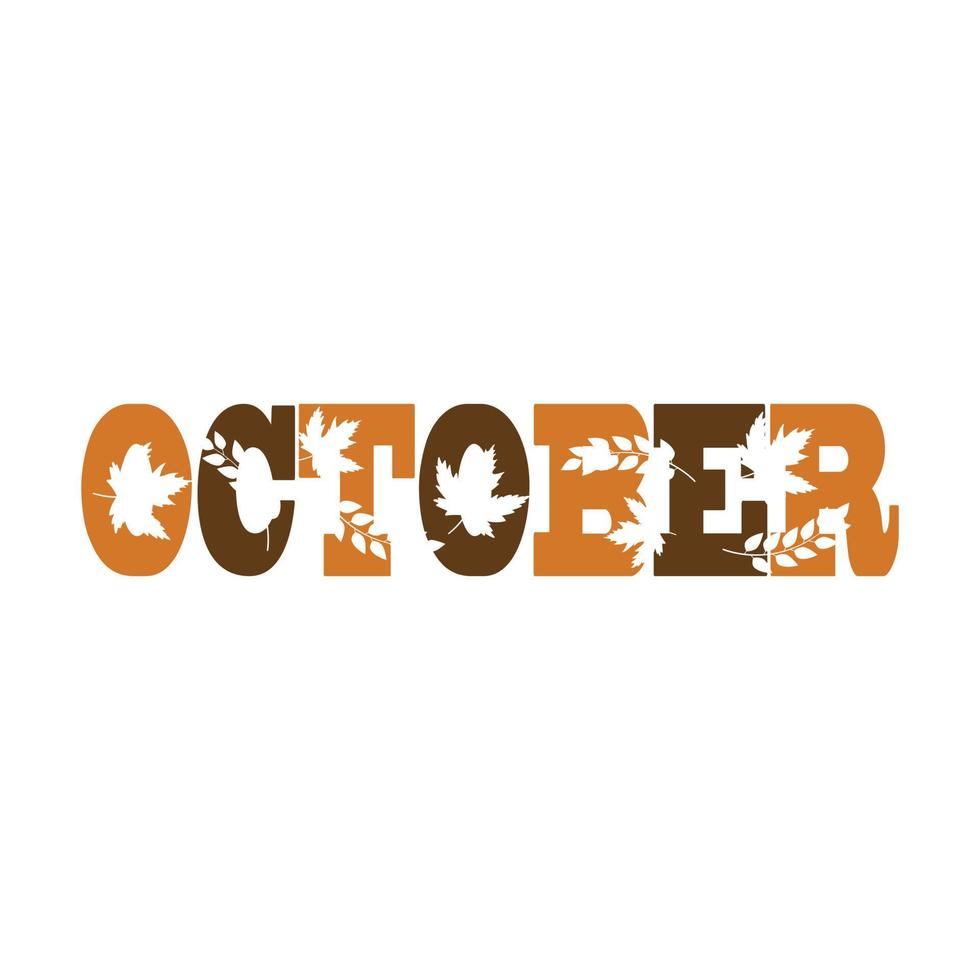OCTOBER stylish and awesome illustration vector