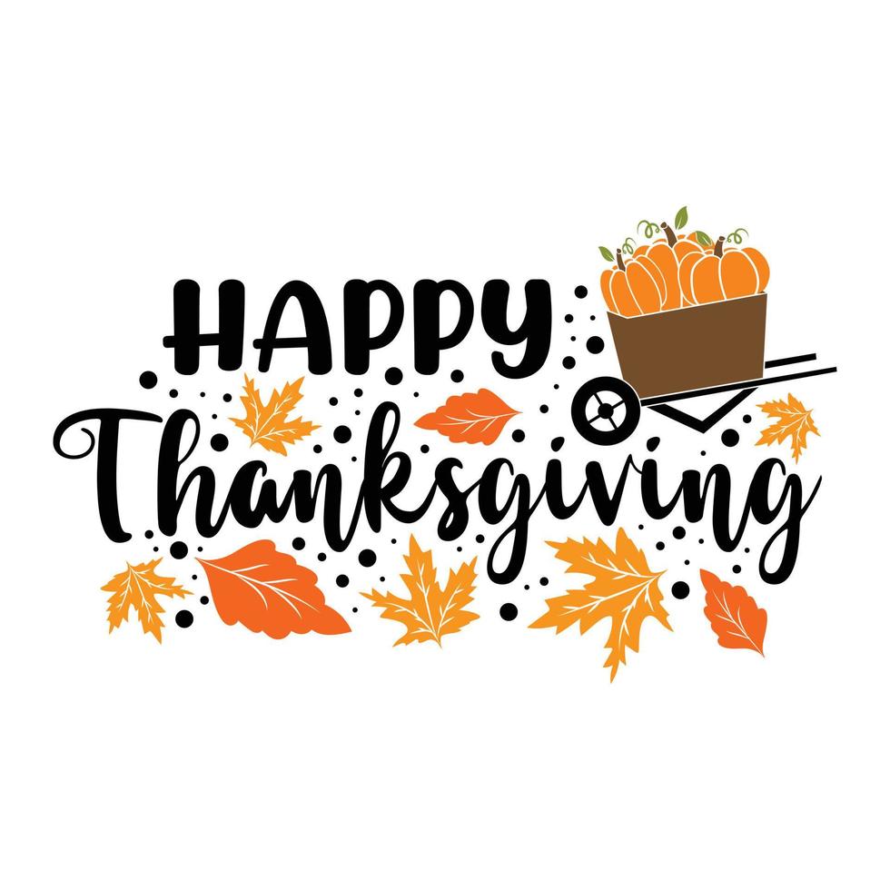 Happy thanks giving illustration of a pumpkin .stylish typography vector