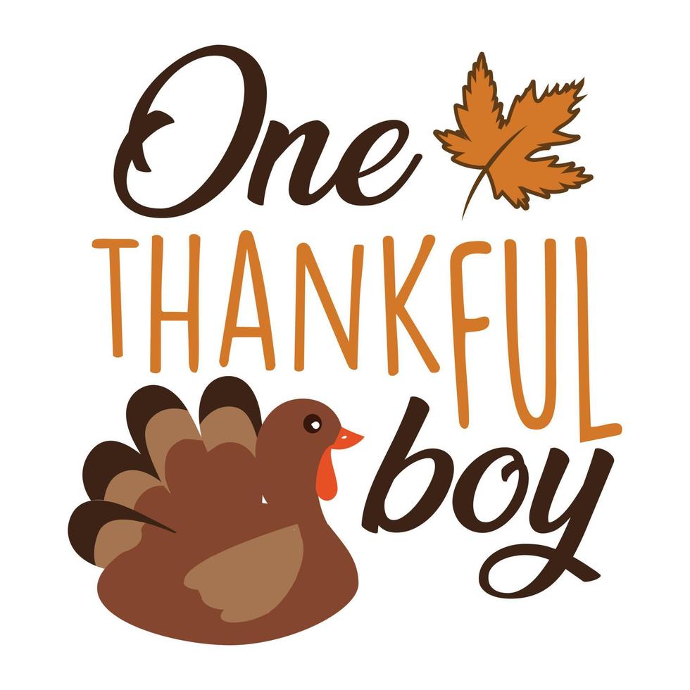 One thankful boy awesome illustration vector