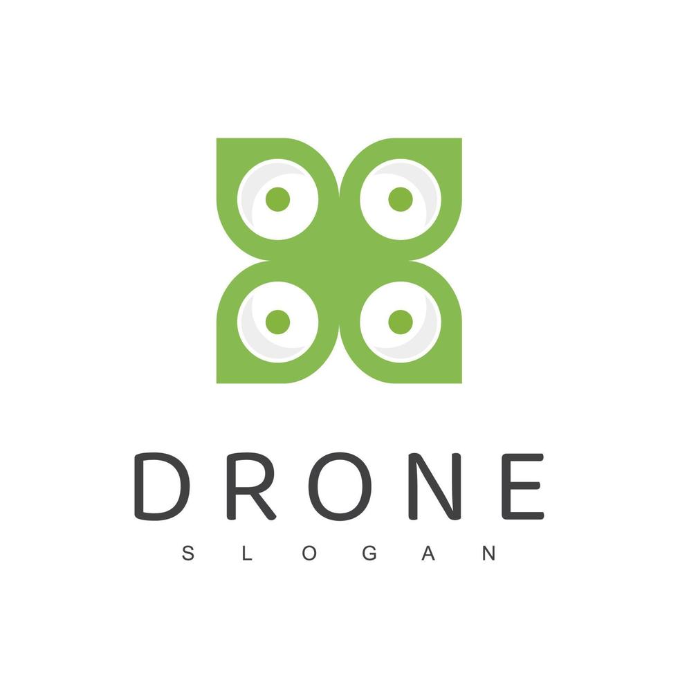 plantilla de diseño de logotipo de drones, drones agrícolas, logotipo aéreo natural vector