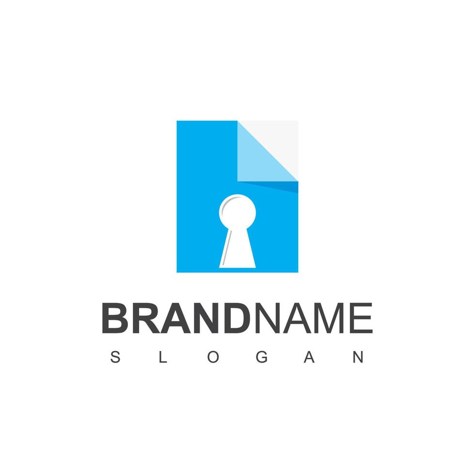 File Secure Logo Design With Key Hole Symbol vector