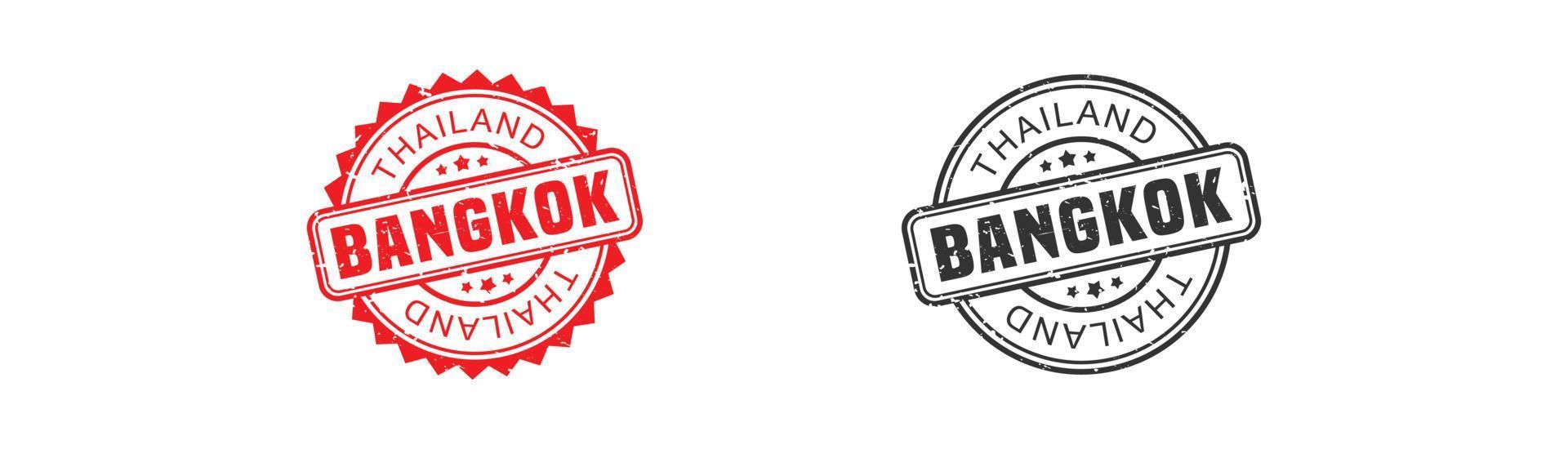 Bangkok Thailand stamp rubber with grunge style on white background vector