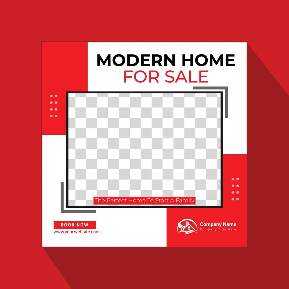 Real estate business social media post and web banner design template vector