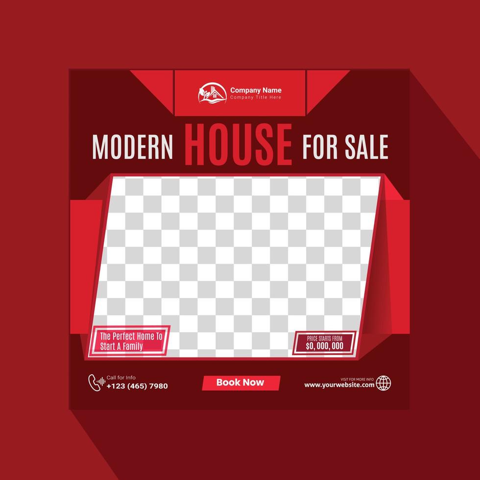 Real estate business social media post and web banner design template vector