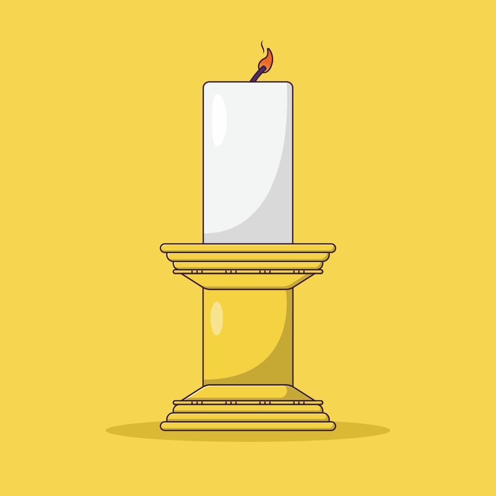 Candlestick Vector Icon Illustration with Outline for Design Element, Clip Art, Web, Landing page, Sticker, Banner. Flat Cartoon Style