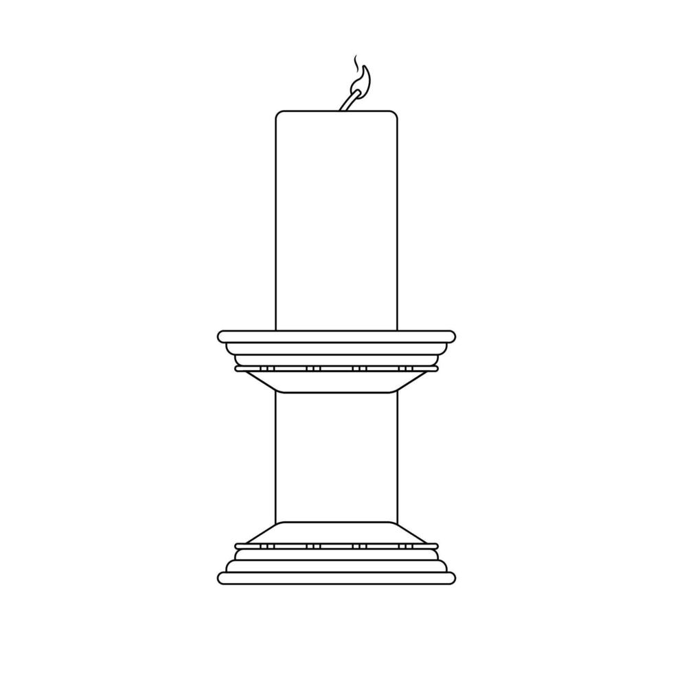 ilustración de icono de contorno de candelabro sobre fondo blanco vector