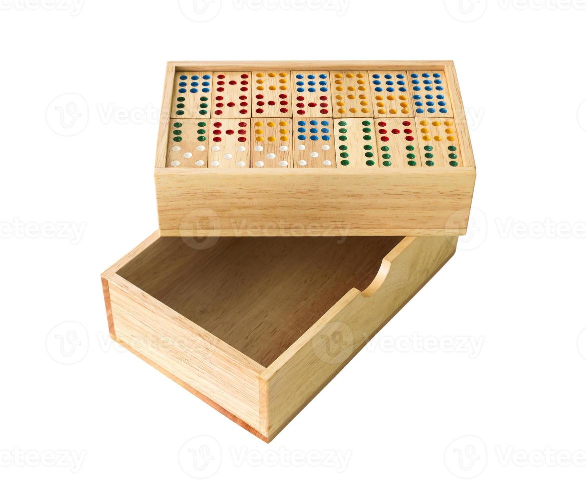 Wooden Domino in box photo