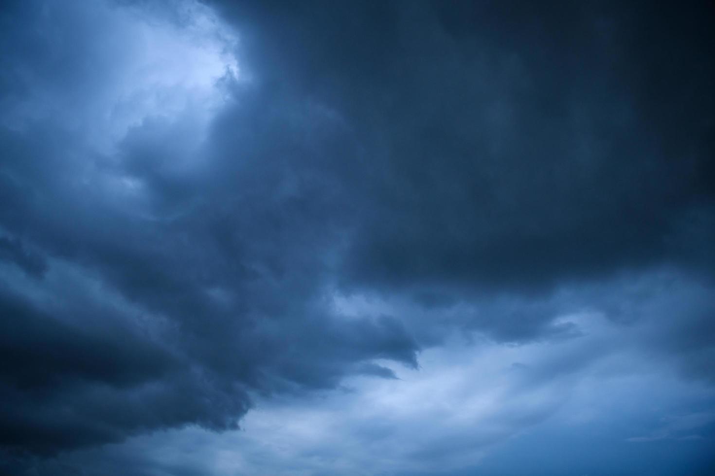 Storm clouds floating in a rainy day with natural light. Cloudscape scenery, overcast weather above blue sky. White and grey clouds scenic nature environment background photo