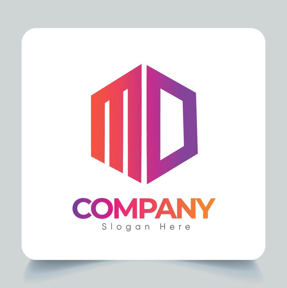 Simple Modern Letter M D Logo Template Design, Gradient Color, Unique Attractive Creative Modern Initial MD And M D Initial Based Letter Icon Logo Template. vector