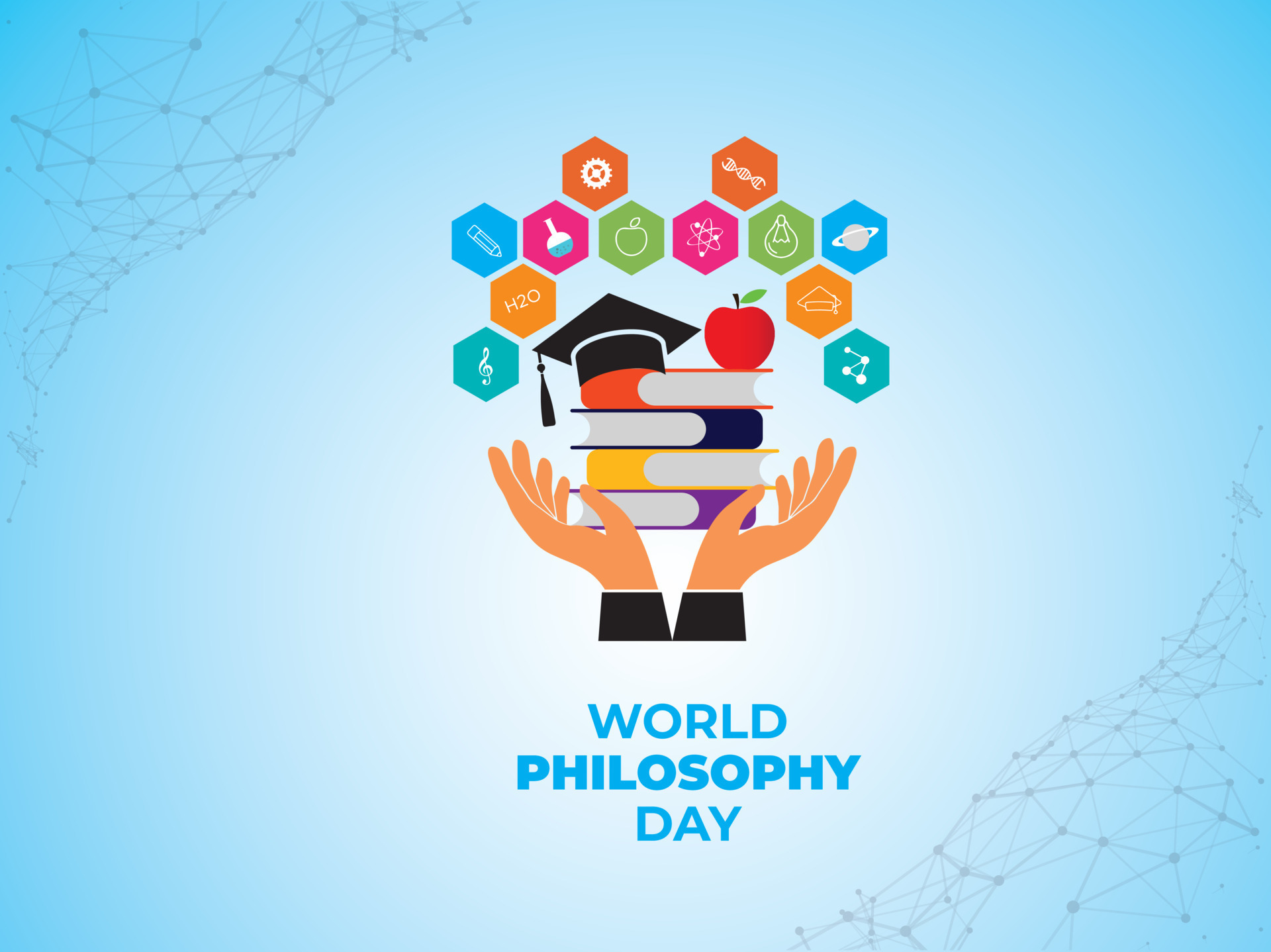 día mundial de la filosofía. plantilla para fondo, pancarta, tarjeta