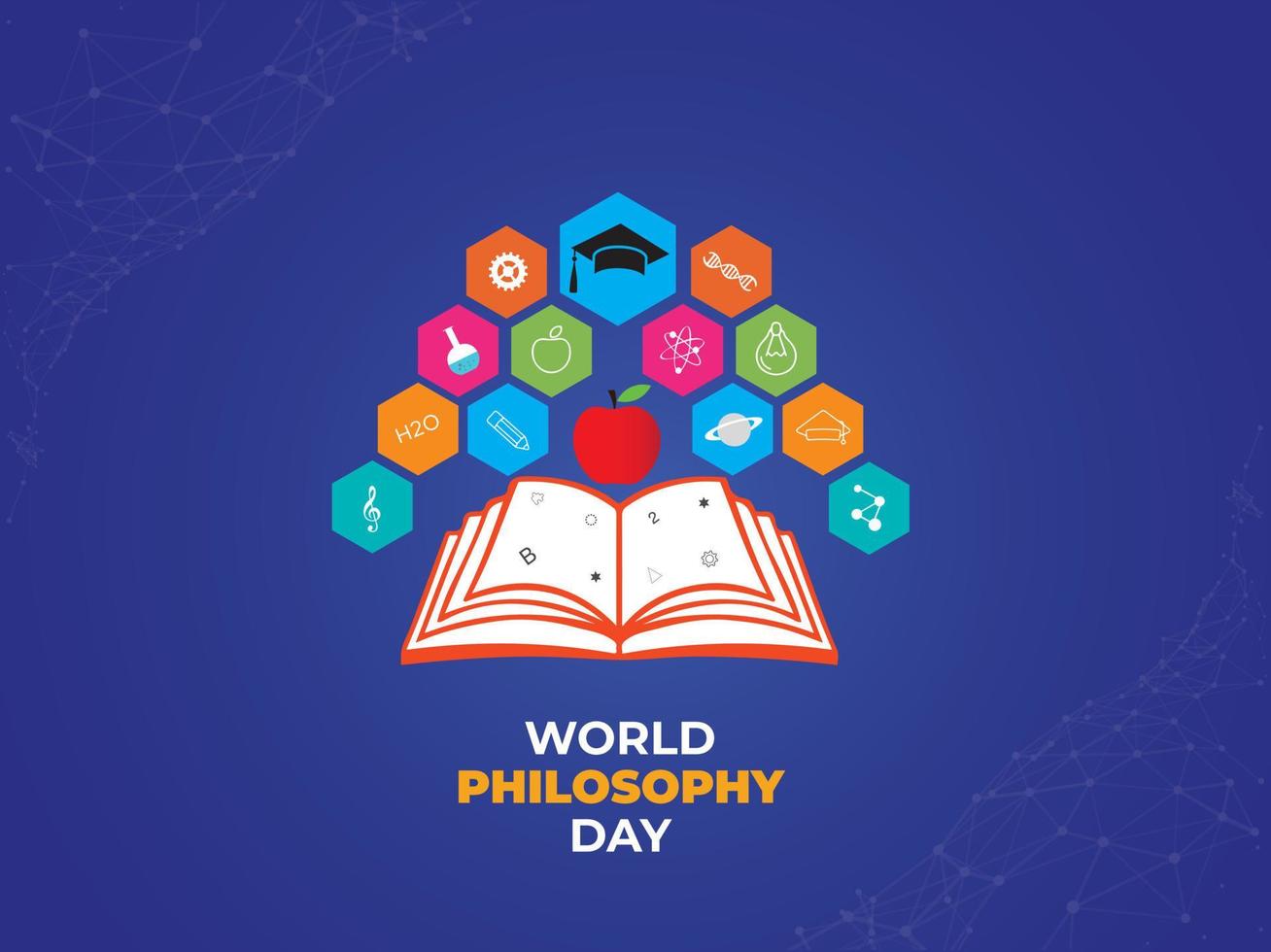World Philosophy Day. Template for background, banner, card, poster. Vector illustration.