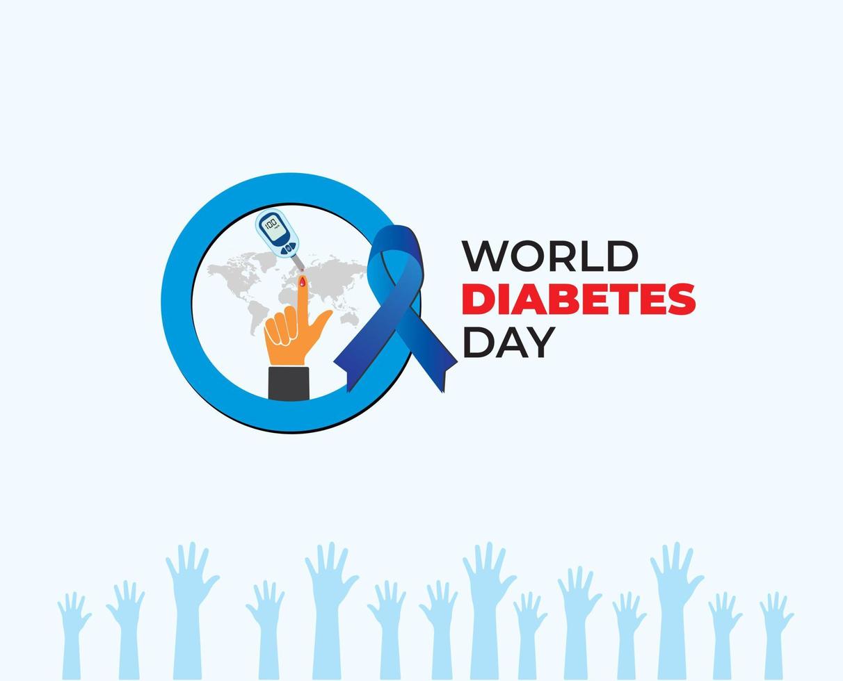 World Diabetes Day. November 14. Diabetes Day Ribbon Concept. Template for background, banner, card, poster. Vector illustration.
