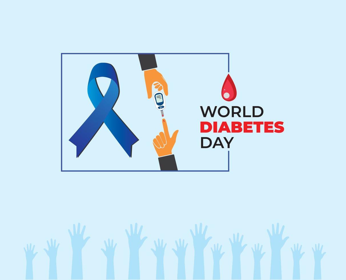 World Diabetes Day. November 14. Diabetes Day Ribbon Concept. Template for background, banner, card, poster. Vector illustration.