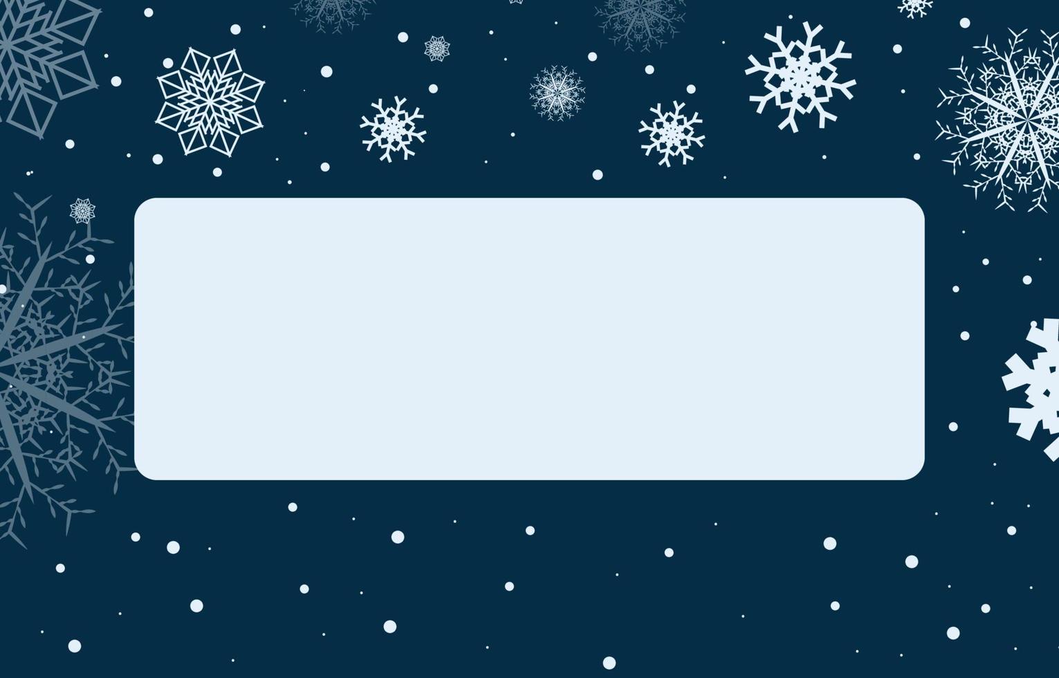 etiqueta cuadrada en blanco azul claro decorada con copos de nieve ilustración vectorial de invierno. tarjeta de navidad y año nuevo. vector