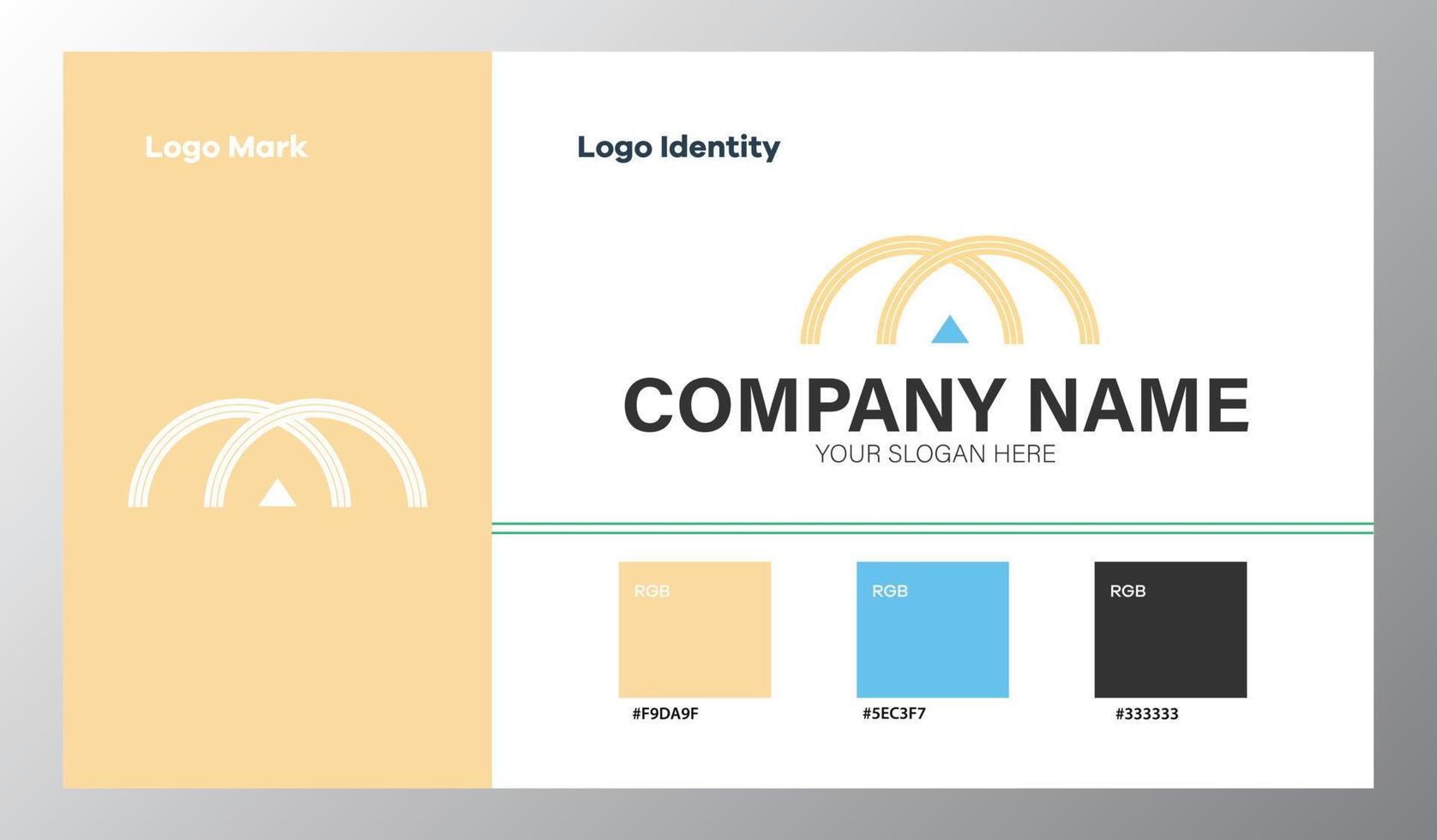 abstract geometric company logo with color guide vector