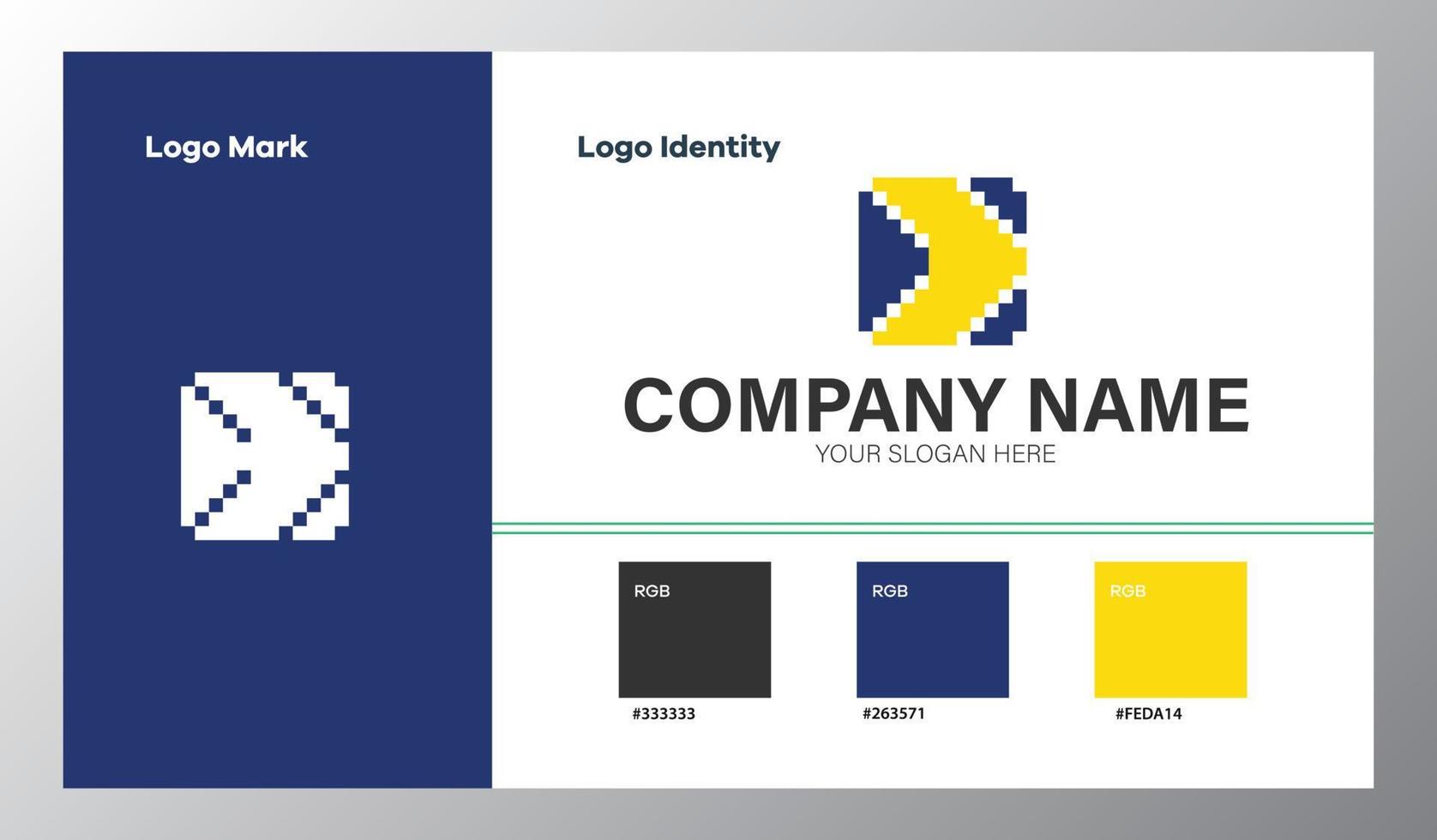 abstract geometric company logo with color guide vector