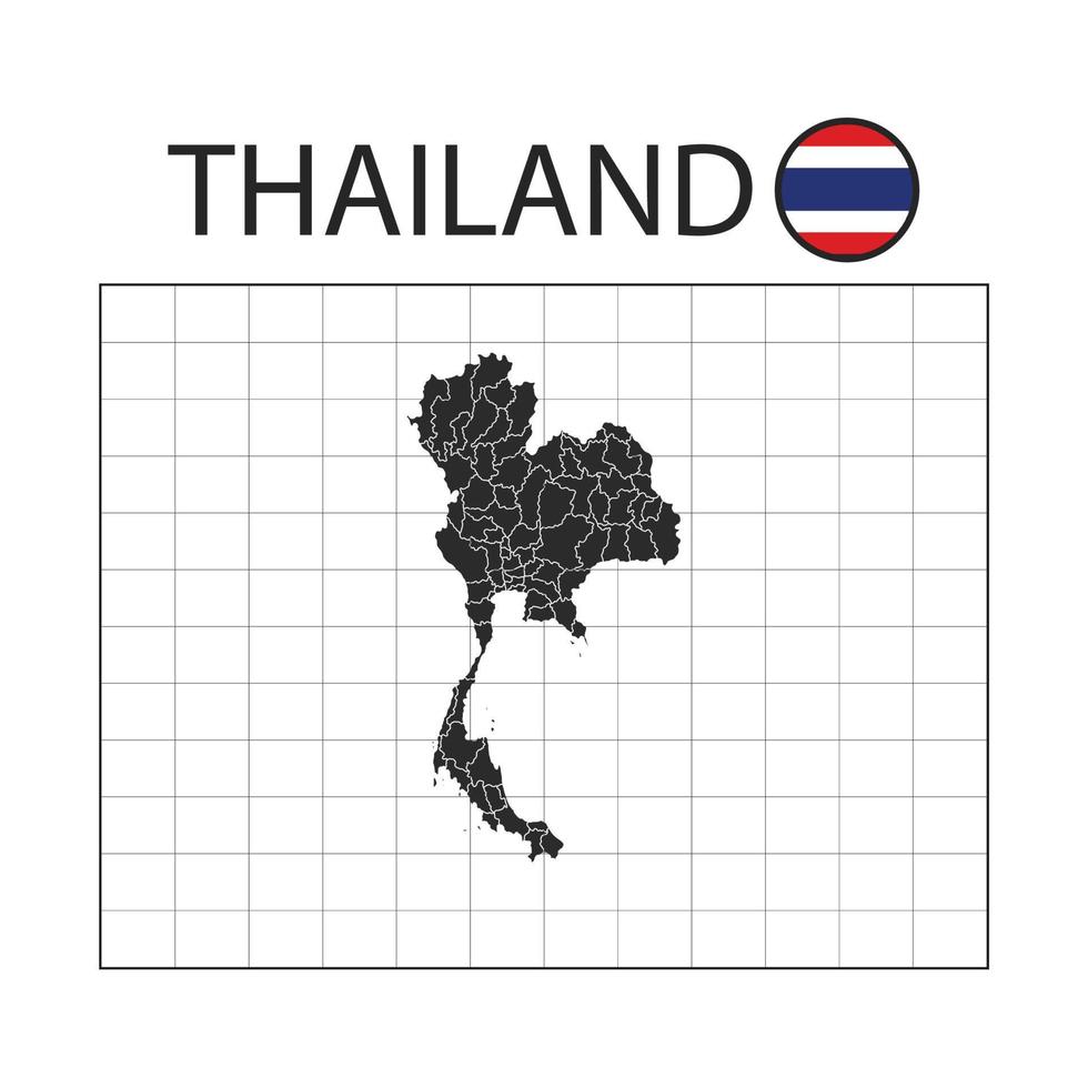 country map of thailand with nation flag vector