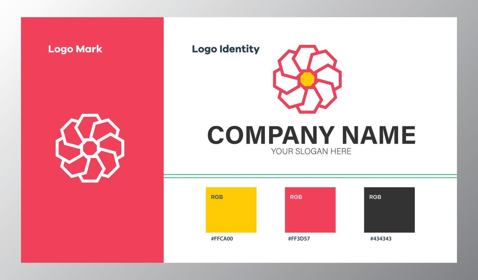 abstract geometric company logo with color guide vector