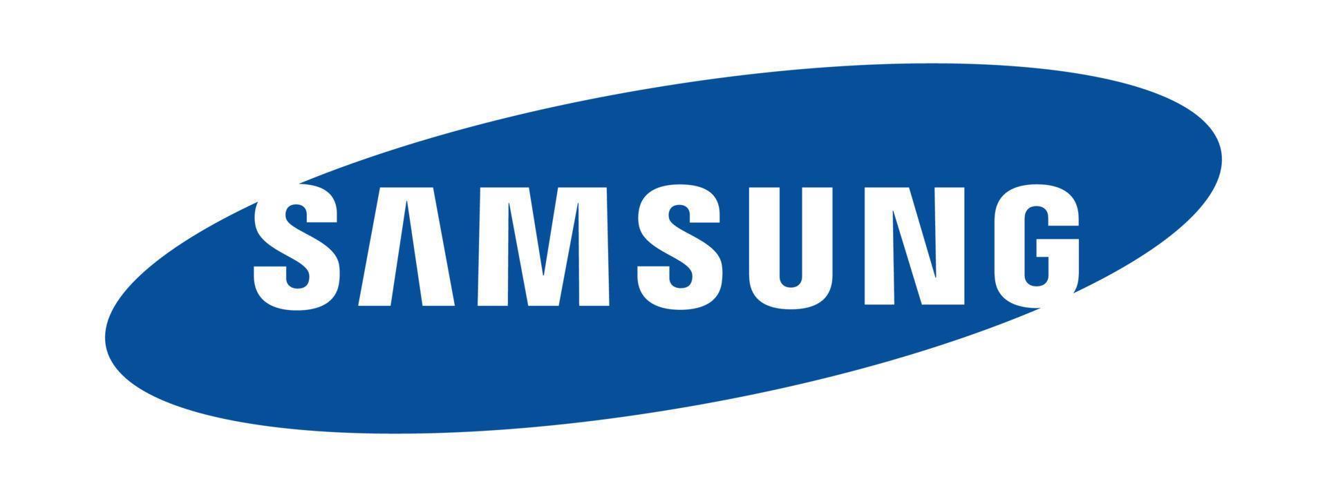 logotipo de Samsung sobre fondo transparente vector