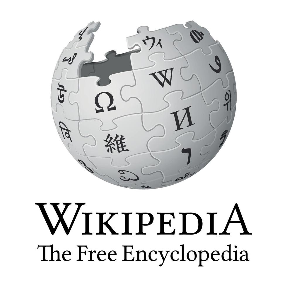 logotipo de wikipedia sobre fondo transparente vector