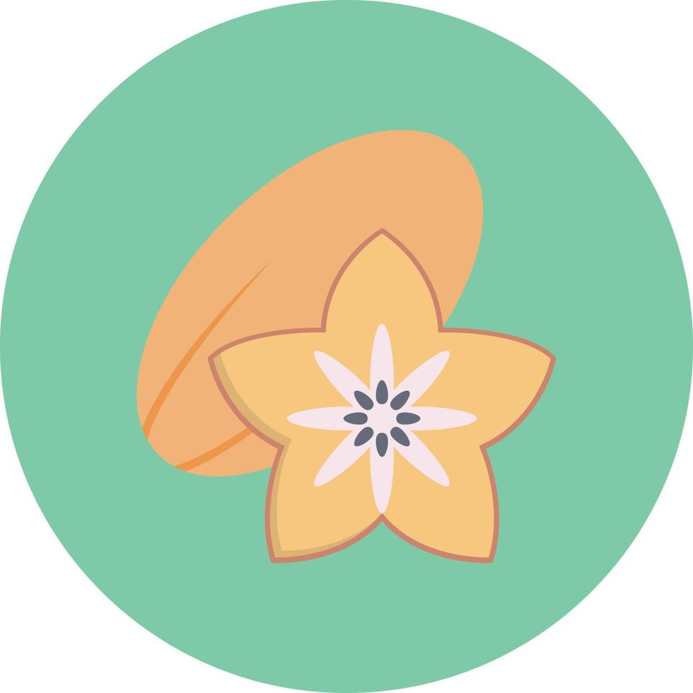 ilustración de vector de carambola en un fondo. símbolos de calidad premium. iconos vectoriales para concepto y diseño gráfico.