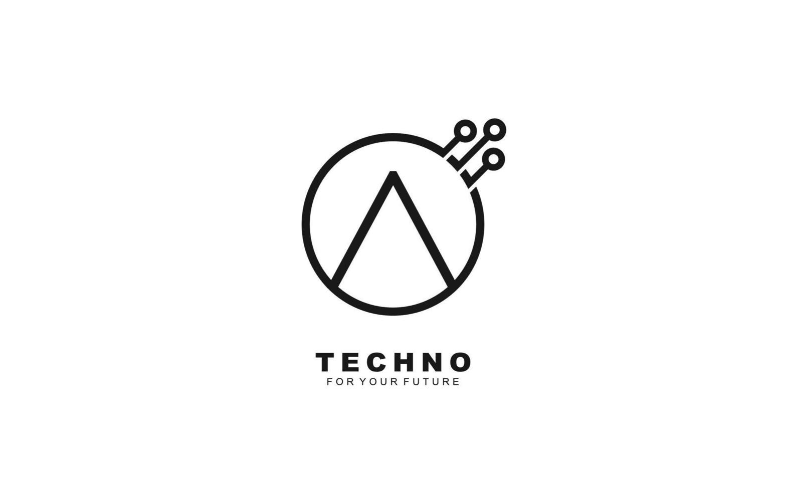 A logo TECHNO for identity. Letter template vector illustration for your brand