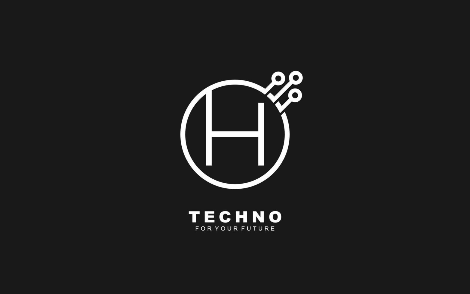 H logo TECHNO for identity. Letter template vector illustration for your brand