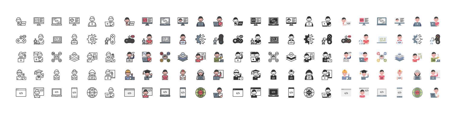 kids coding icon vector, computer,programming, development, student vector