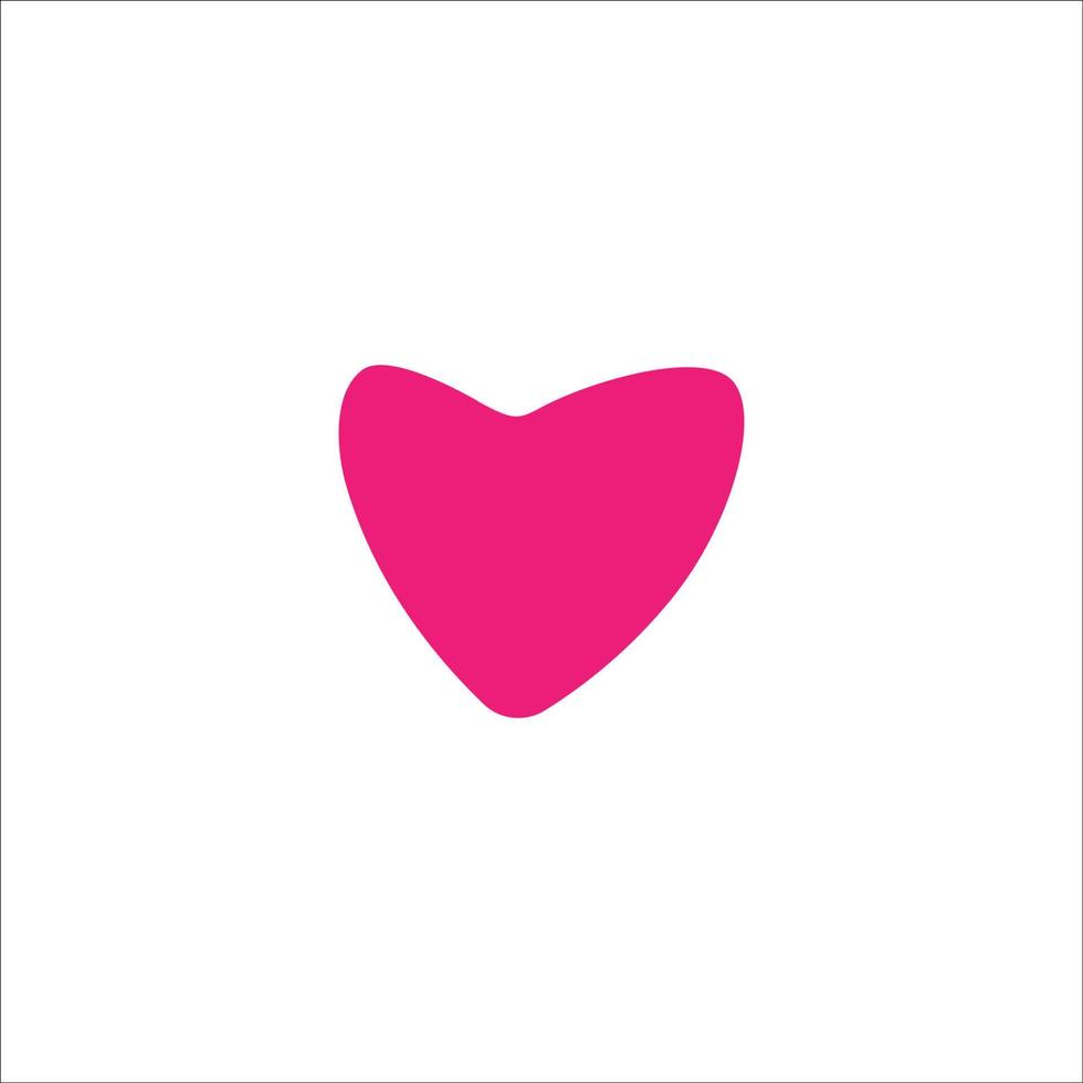 Pink heart icon on white background. Element vector illustration for graphic design. Clip art for wedding, for girl baby shower, for print.