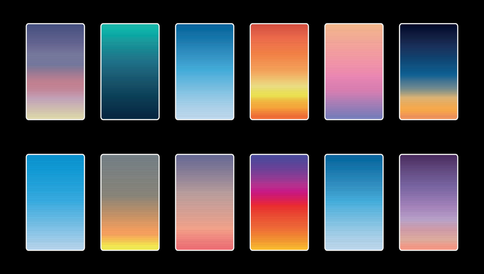 Sunset and sunrise sky colors. Blue, purple, orange, pink, yellow