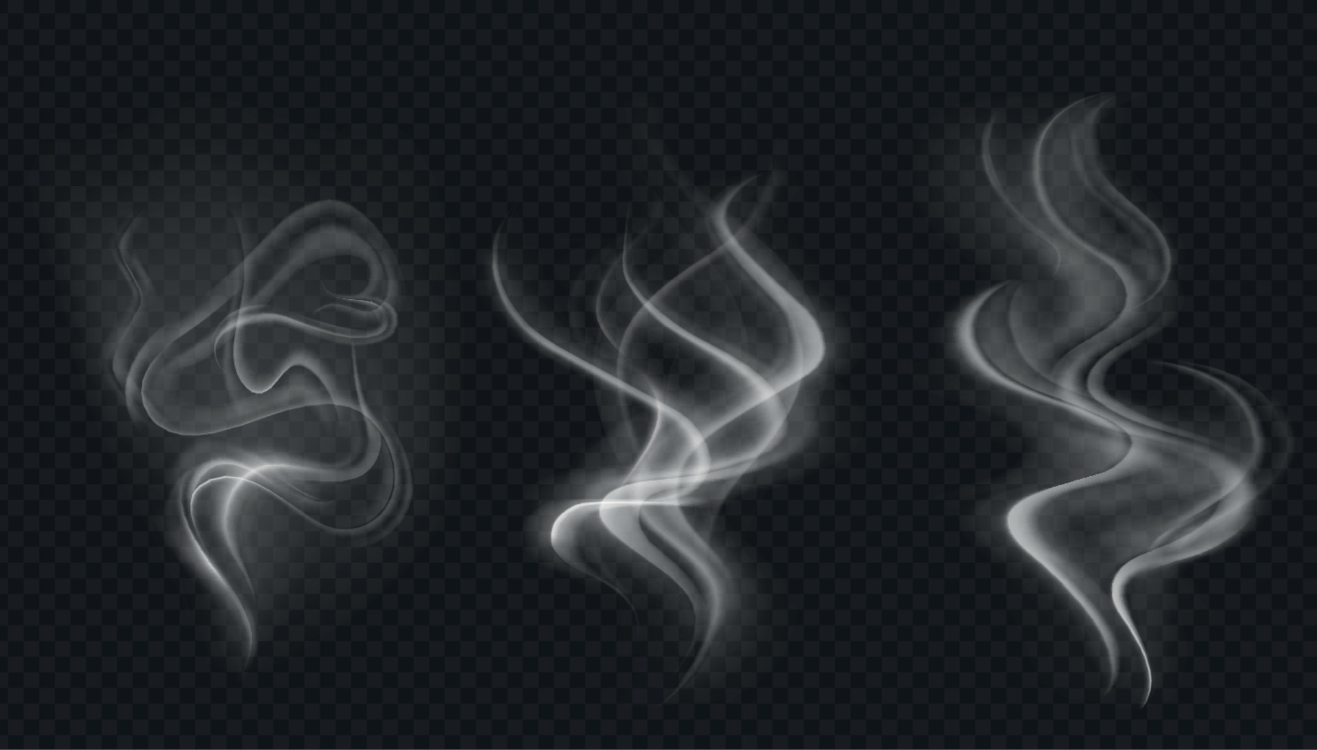 Premium Vector  Set of several realistic transparent smoke or