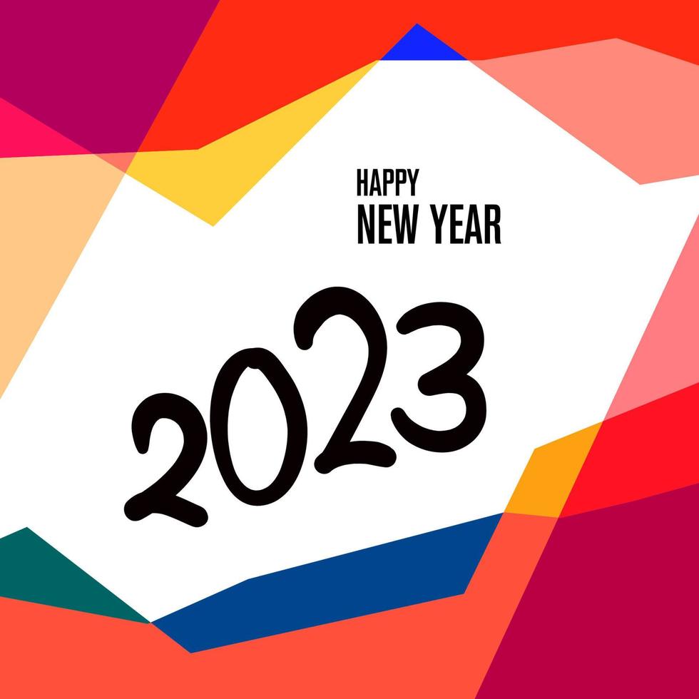 Happy New Year 2023 colorful abstract background for social media vector