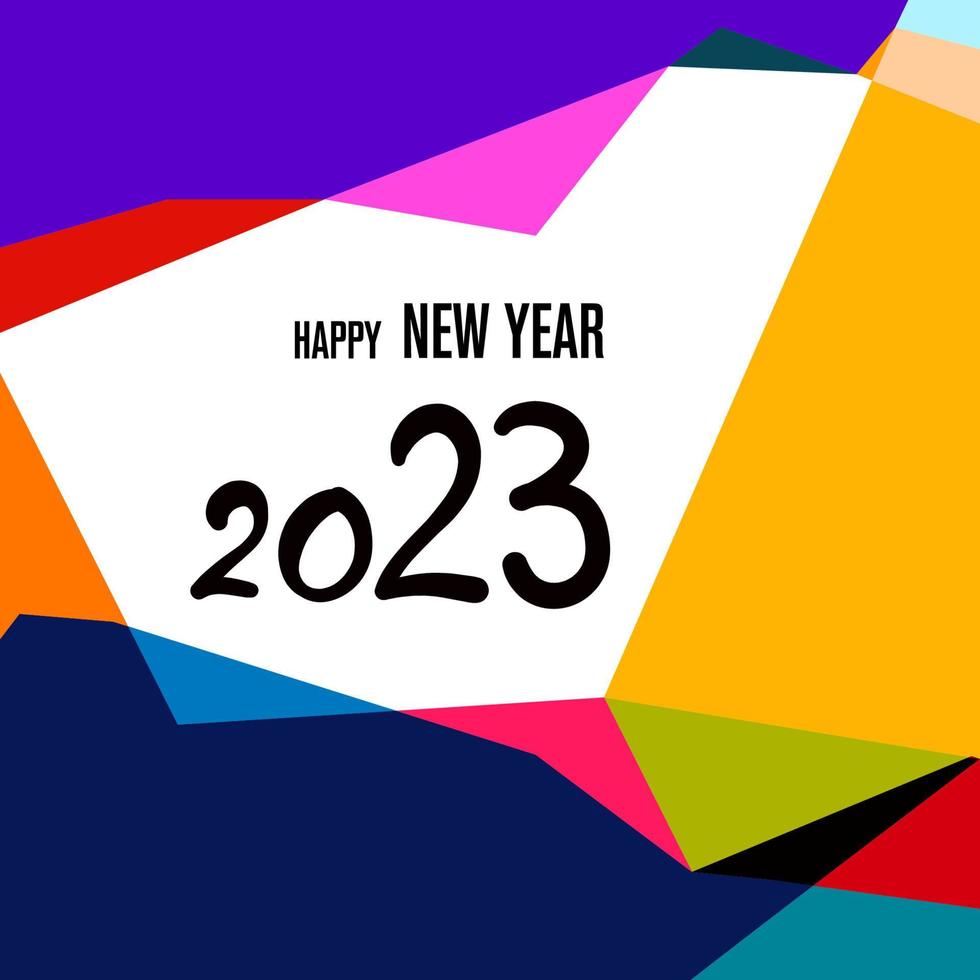 Happy New Year 2023 colorful abstract background for social media vector