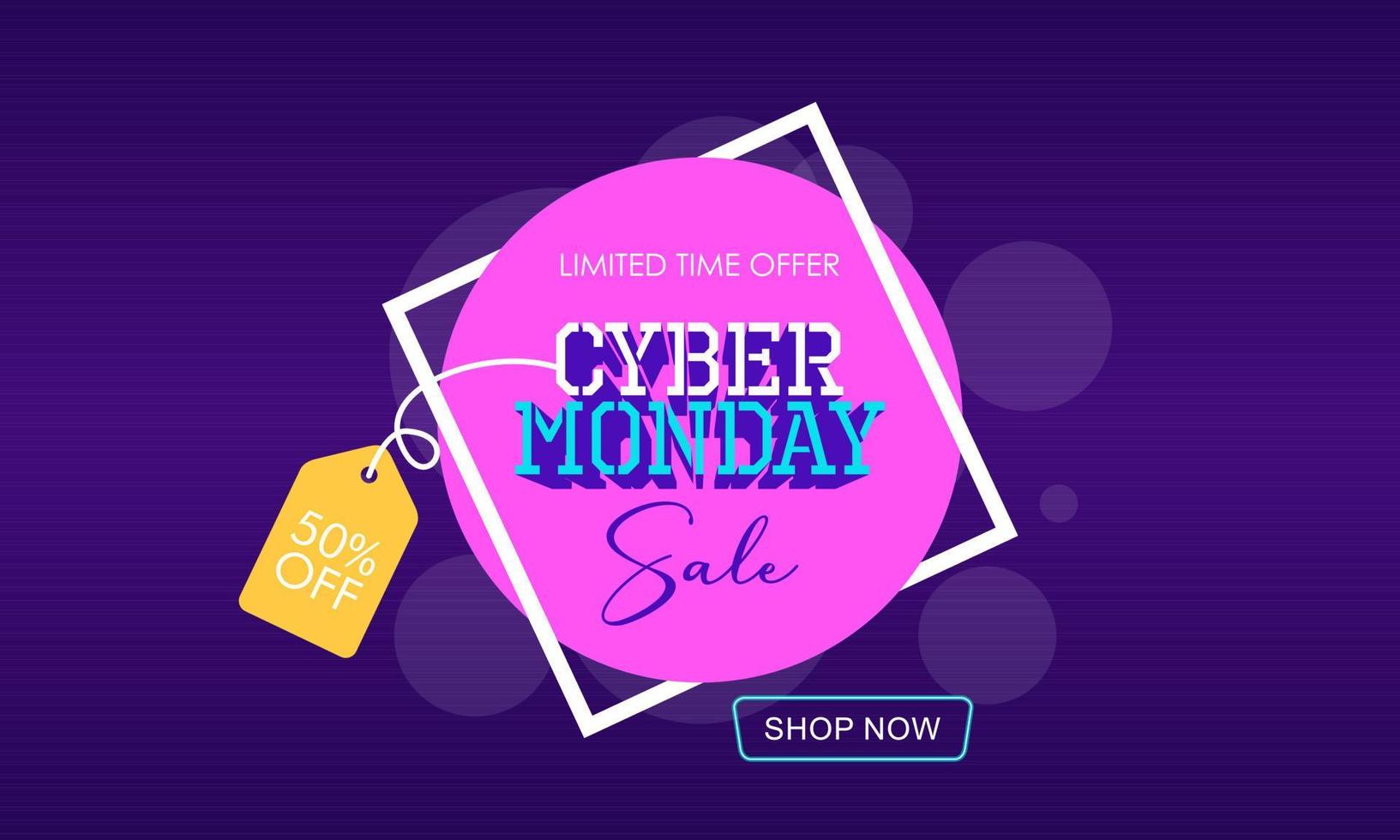 Cyber monday sale concept banner vector illustration for your projects