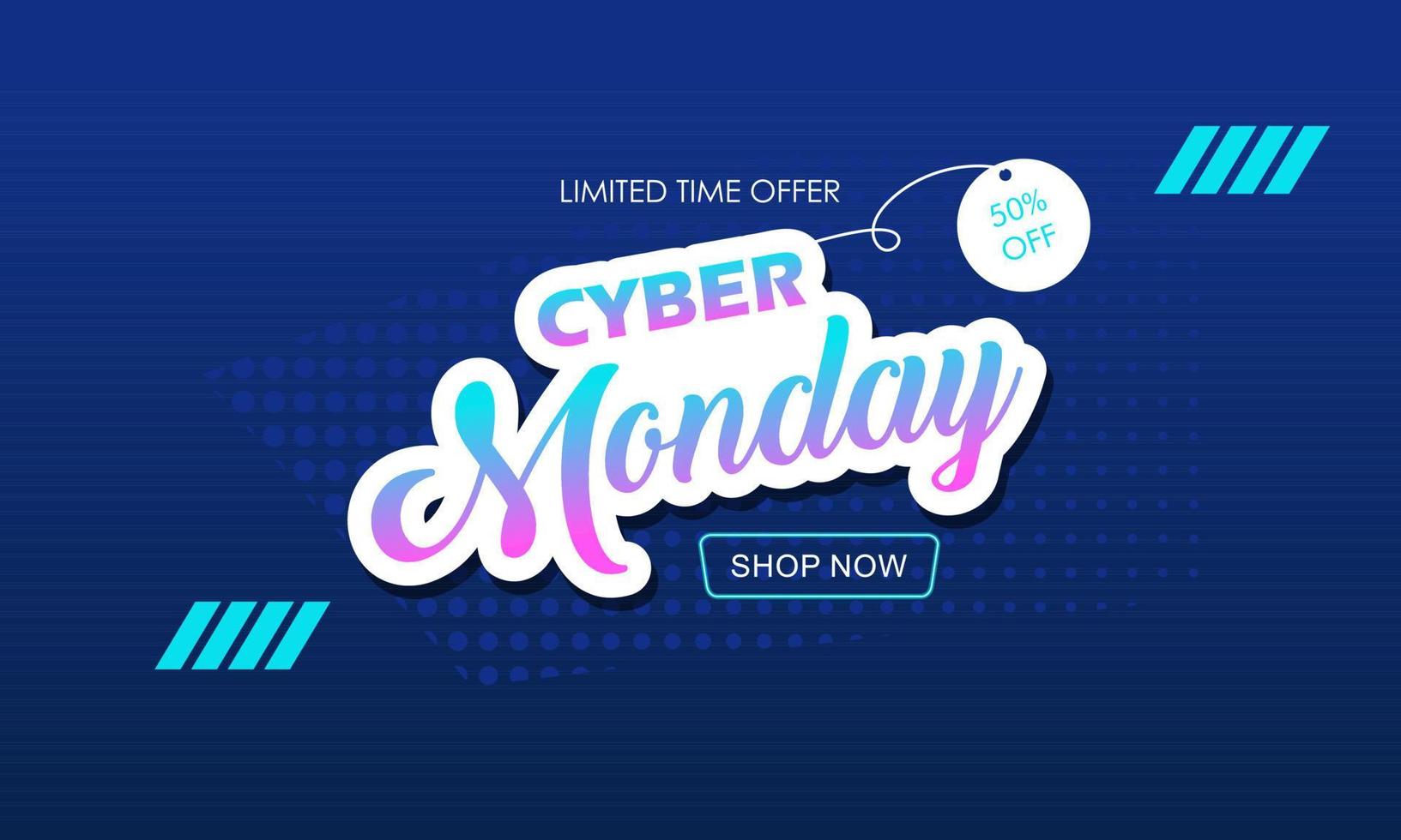 Cyber monday sale concept banner vector illustration for your projects