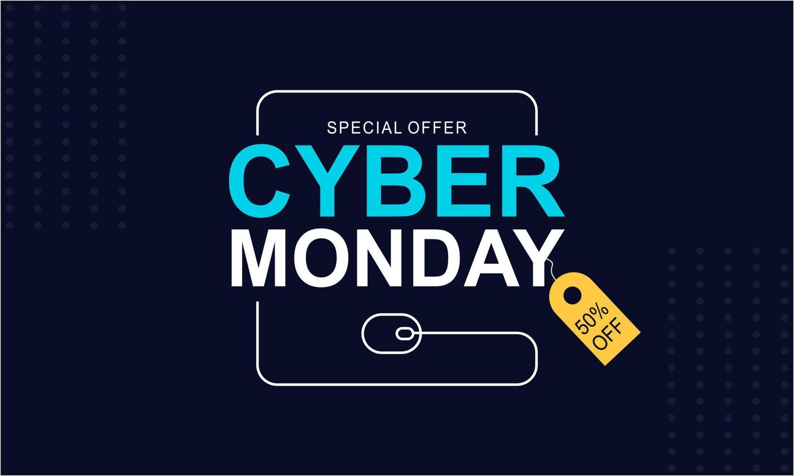 Cyber monday sale concept banner vector illustration for your projects