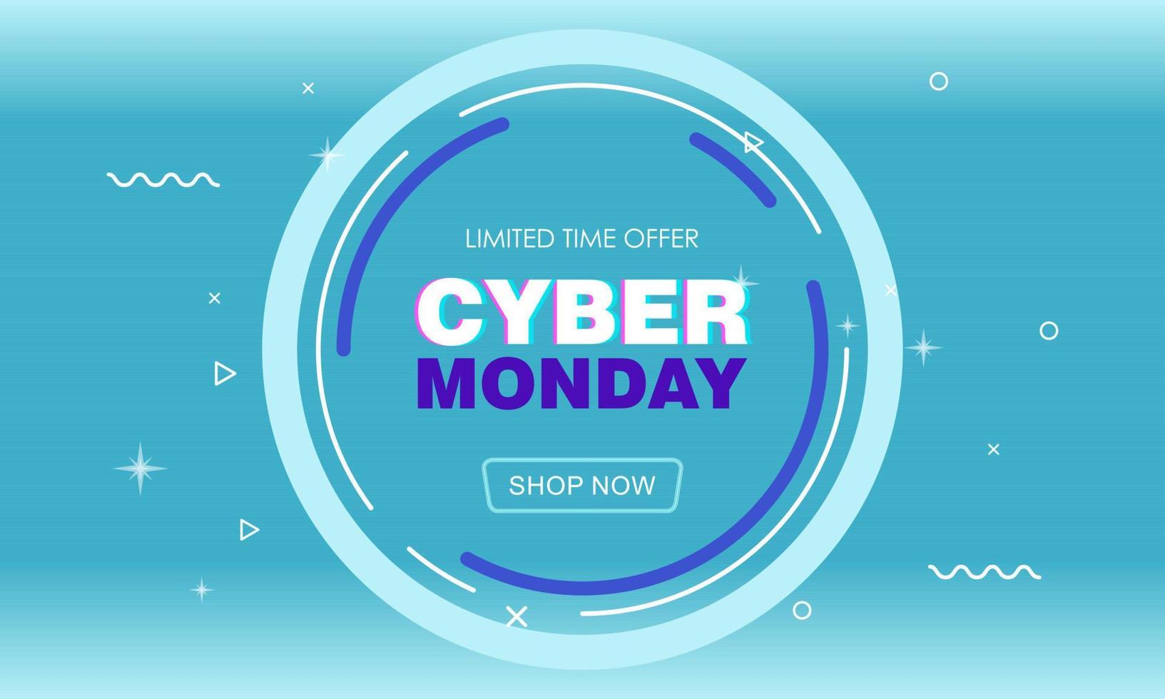 Cyber monday sale concept banner vector illustration for your projects