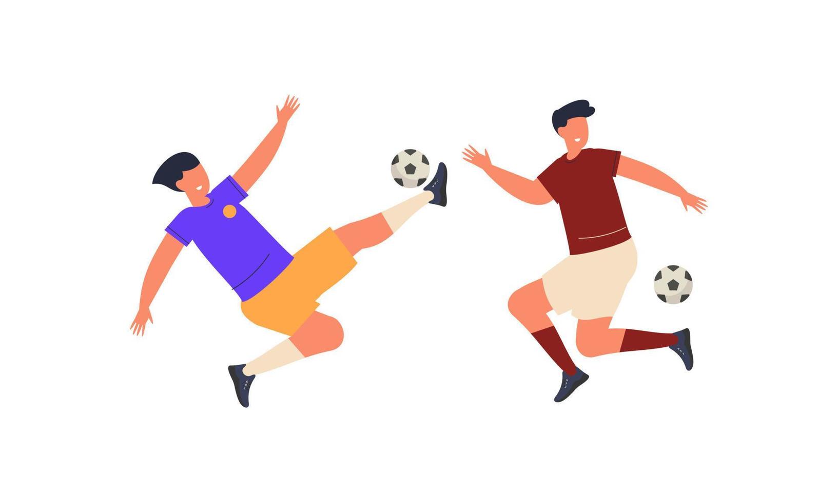 vector ilustrado de jugadores de fútbol plano