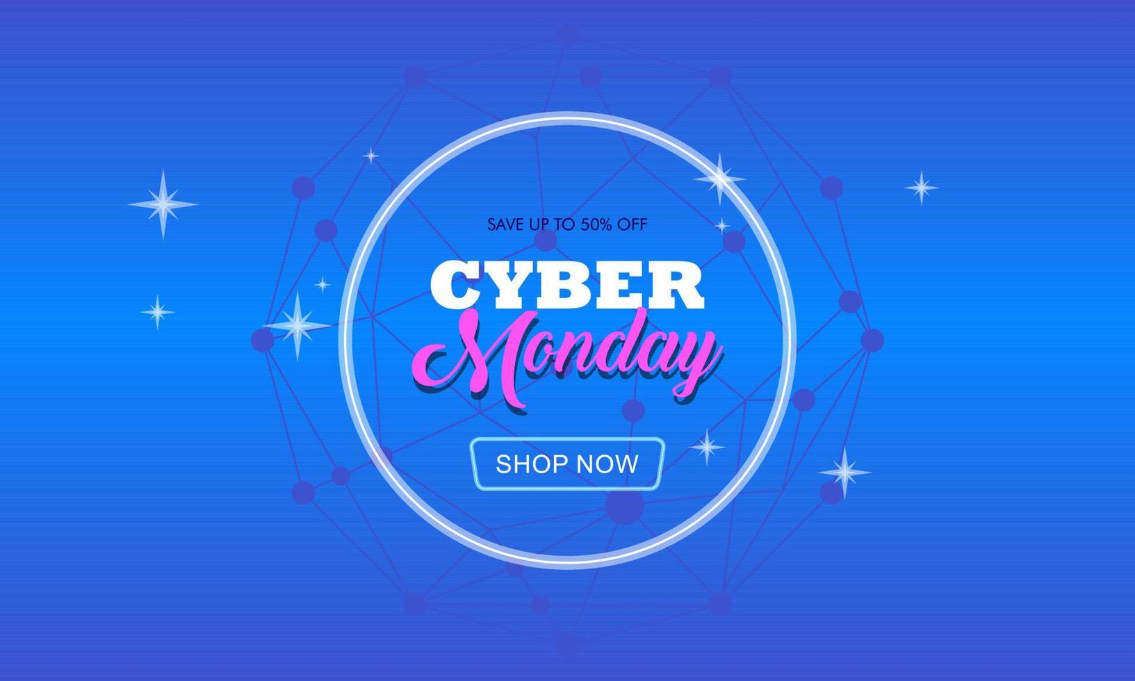 Cyber monday sale concept banner vector illustration for your projects