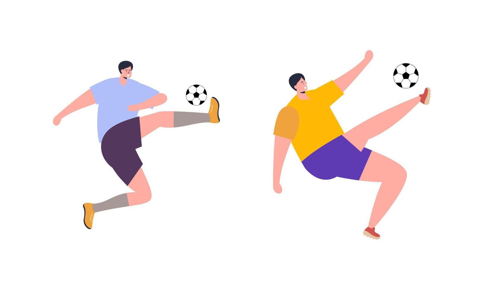 Flat football players illustrated vector