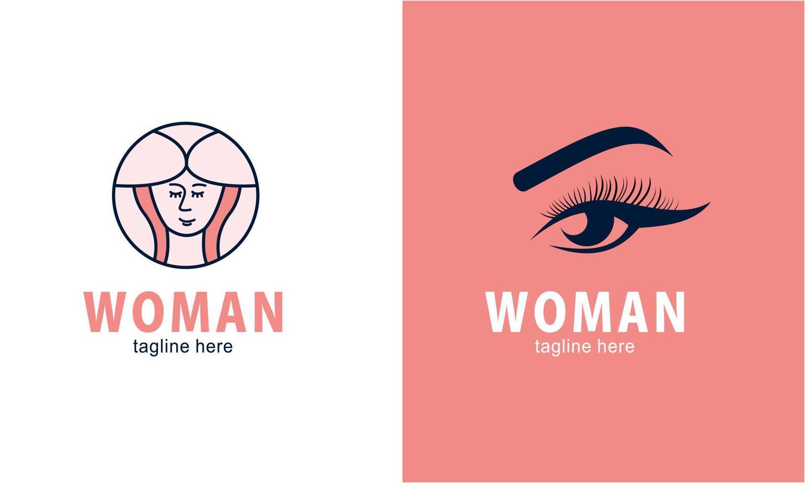 vector de colección de logotipo de cara y belleza de mujer