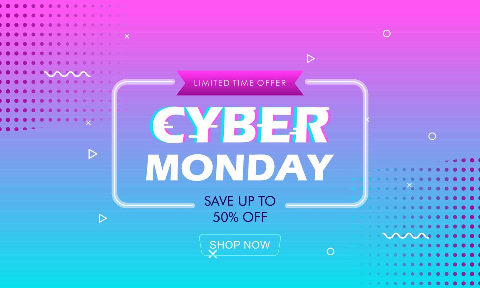 Cyber monday sale concept banner vector illustration for your projects