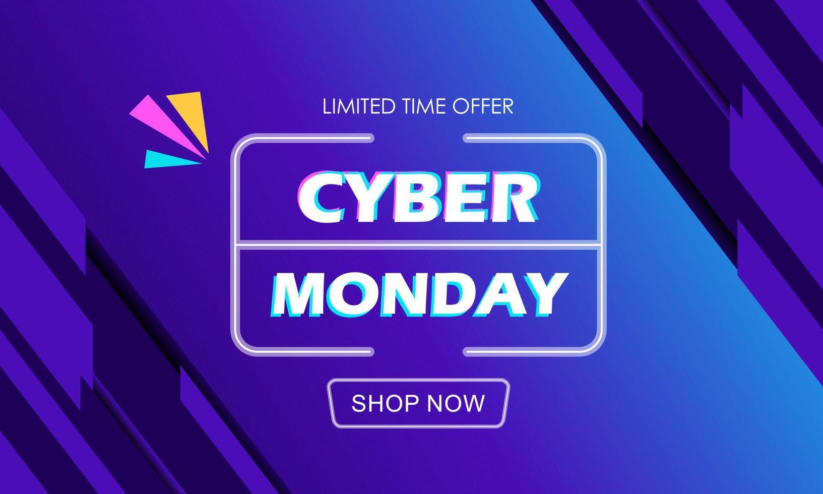 Cyber monday sale concept banner vector illustration for your projects