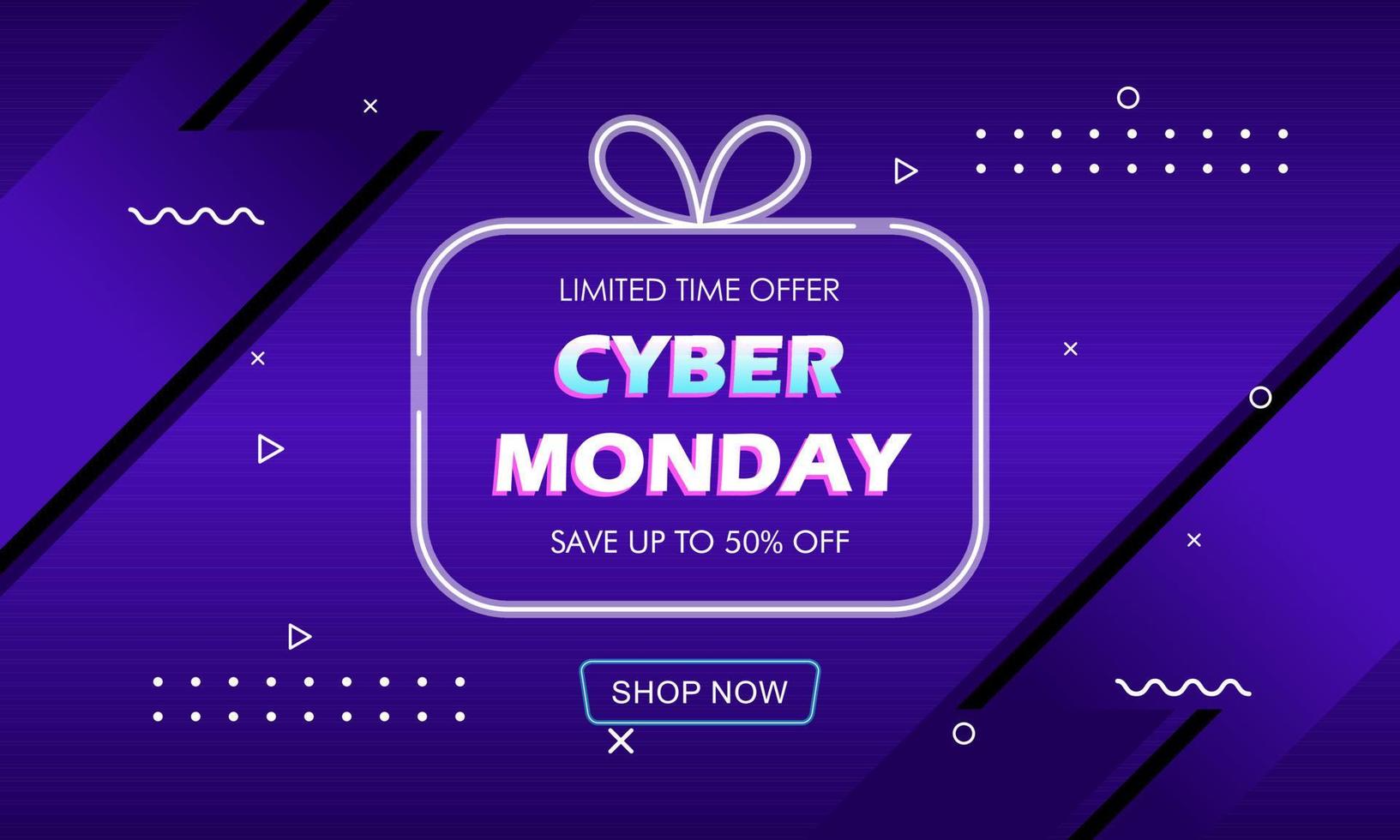 Cyber monday sale concept banner vector illustration for your projects