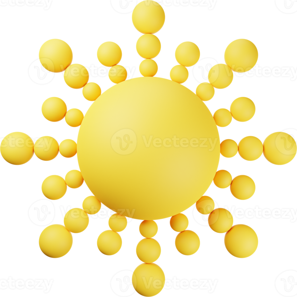 gelbe Sonne 3D-Darstellung png