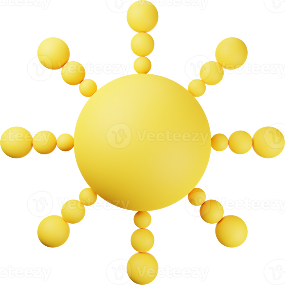 Yellow Sun 3D Illustration png